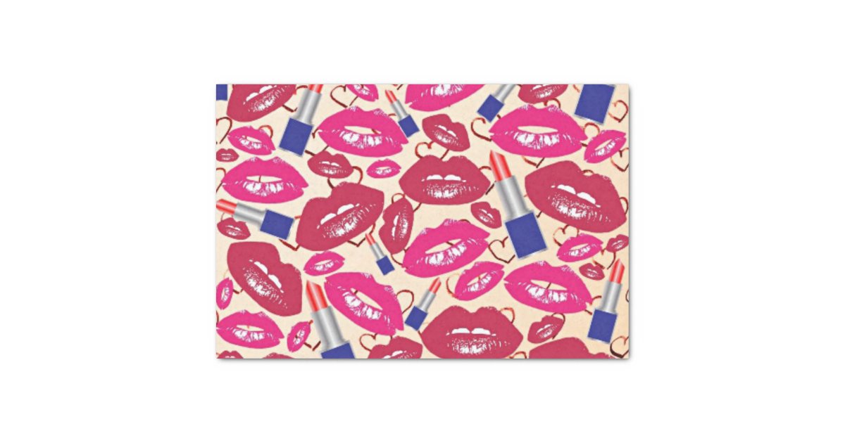Lipstick Kiss Pattern Tissue Paper