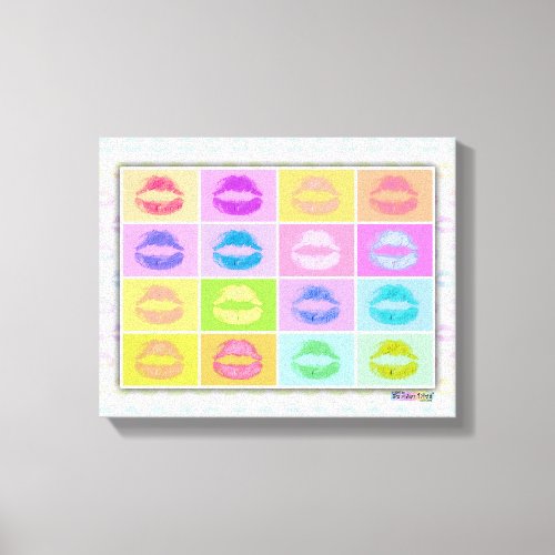 Lipstick KISS Pop Art Gallery Wrapped Canvas