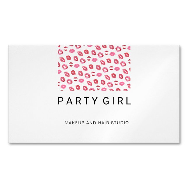 Lipstick Kiss / Salon Business Card Magnet (Front)