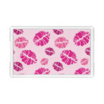 Lipstick Kiss Shape Print Pattern Acrylic Tray