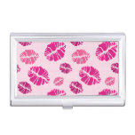 Lipstick Kiss Shape Print Pattern Business Card Case