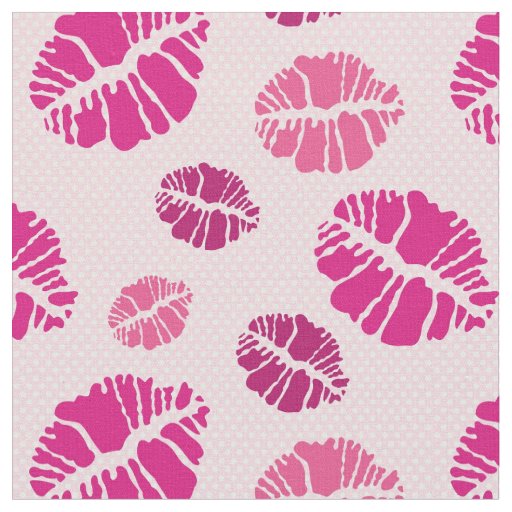 Lipstick Kiss Shape Print Pattern Fabric