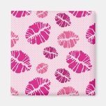 Lipstick Kiss Shape Print Pattern Magnet