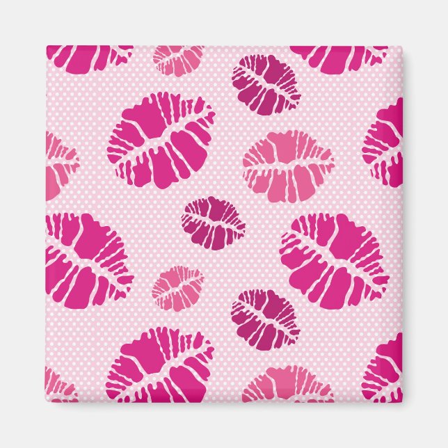 Lipstick Kiss Shape Print Pattern Magnet (Front)