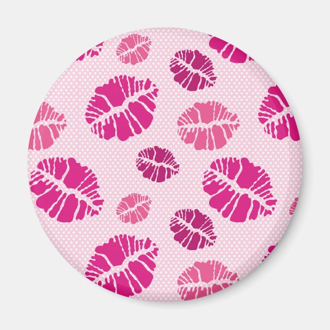 Lipstick Kiss Shape Print Pattern Magnet (Front)