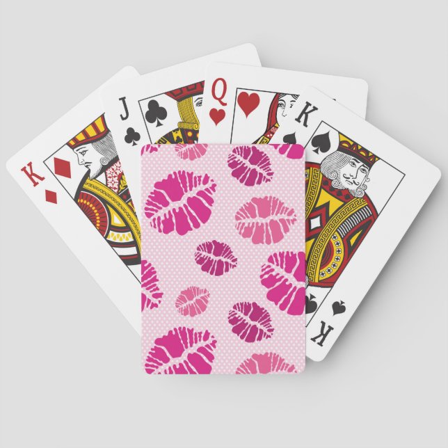 Lipstick Kiss Shape Print Pattern Poker Cards (Back)