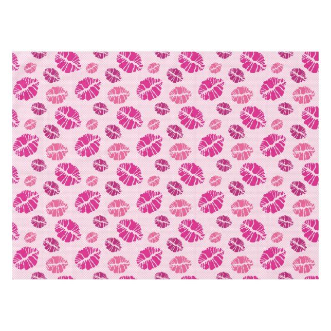 Lipstick Kiss Shape Print Pattern Tablecloth (Front (Horizontal))