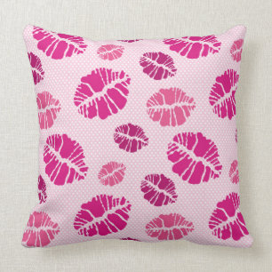 Lipstick Kiss Shape Print Pattern Throw Pillow