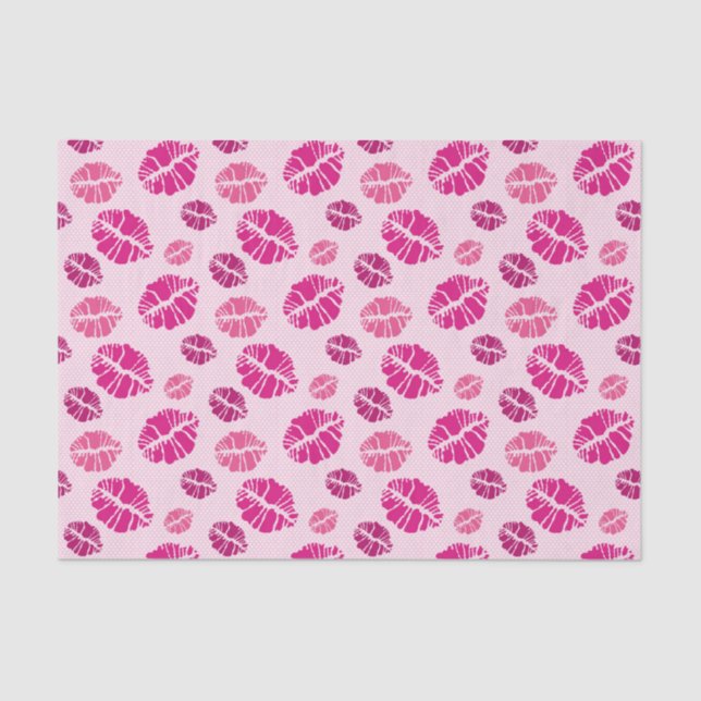 Lipstick Kiss Shape Print Pattern Tissue Paper (Front)