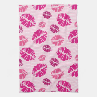 Lipstick Kiss Shape Print Pattern Towel
