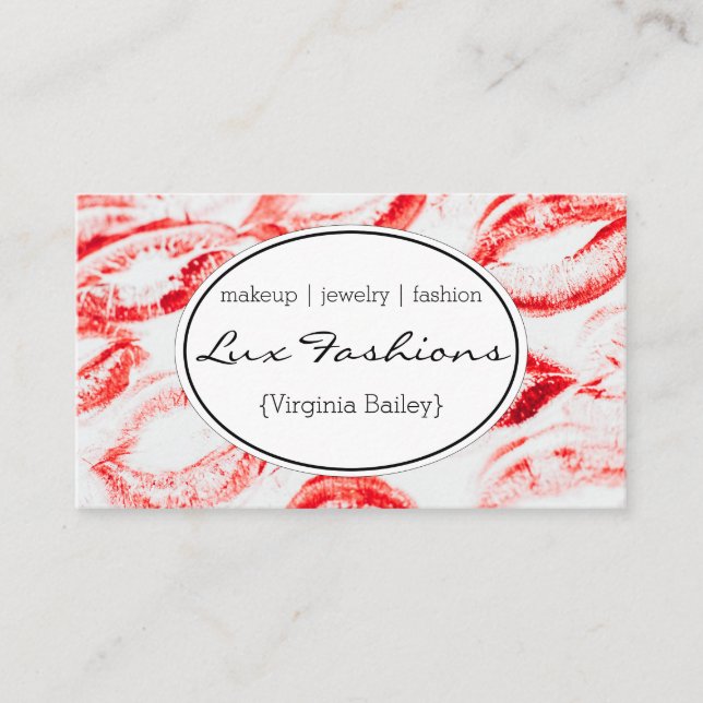 Lipstick Kiss Staines Business Card (Front)