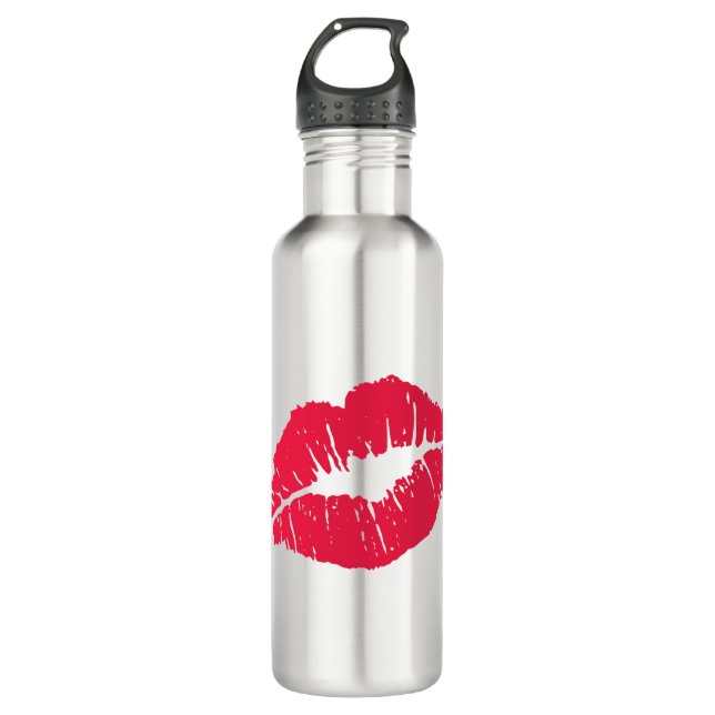 Lipstick Kiss Stainless Steel Water Bottle (Front)