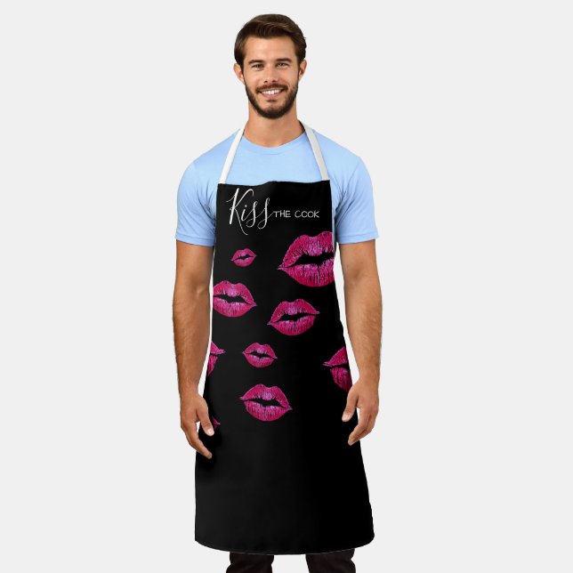 Lipstick kiss the cook cooking baking kitchen apron (Worn)