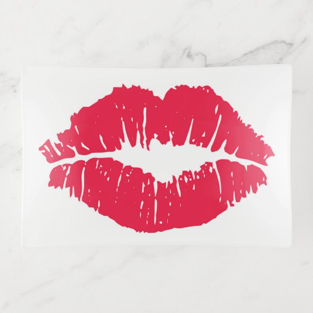 Lipstick Kiss Trinket Tray (Front)