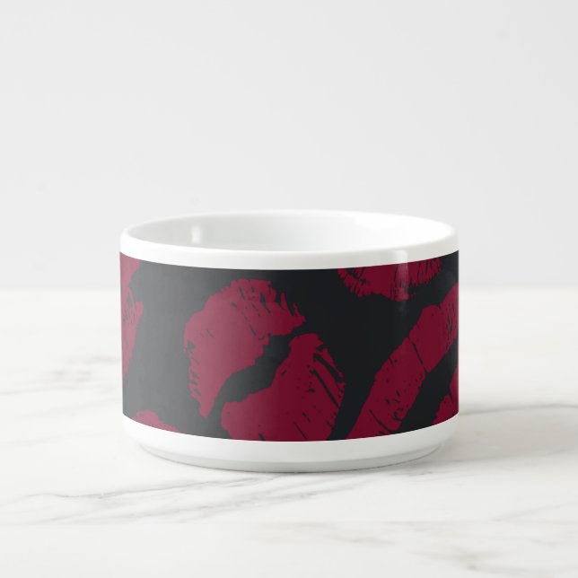 Lipstick Kisses: Dark Red Imprints Bowl (Center)