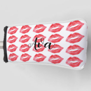 Lipstick kisses golf head cover