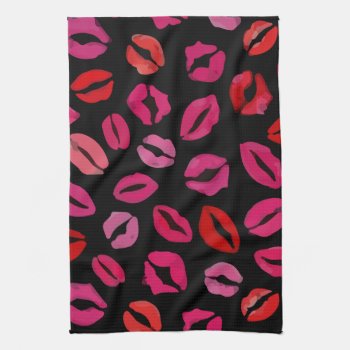 Lipstick Kisses Kitchen Towel by apassion4pixels at Zazzle