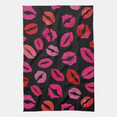 Lipstick Kisses Kitchen Towel