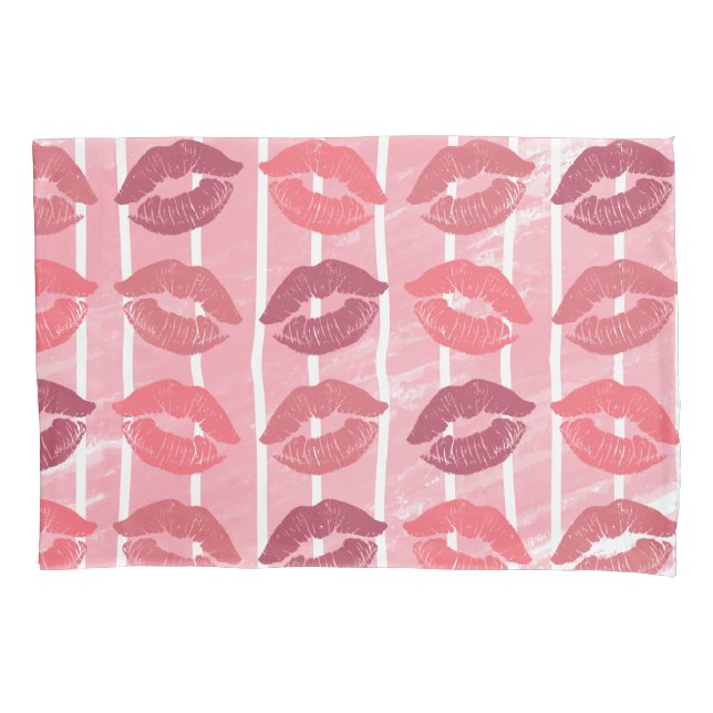 Lipstick Kisses Pillow Case (Front)