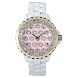 Lipstick Kisses Pink Watch