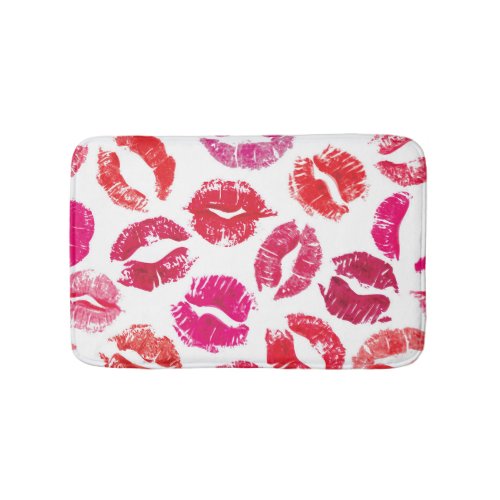 Lipstick Kisses Seamless Pattern Bath Mat
