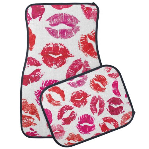 Lipstick Kisses Seamless Pattern Car Floor Mat