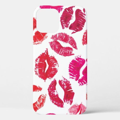 Lipstick Kisses Seamless Pattern iPhone 12 Case
