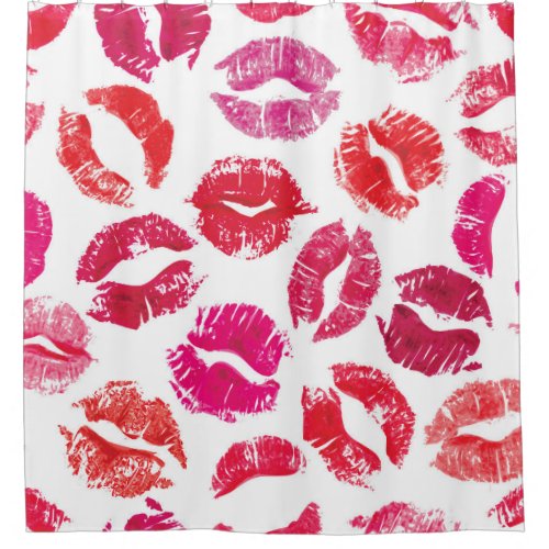 Lipstick Kisses Seamless Pattern Shower Curtain
