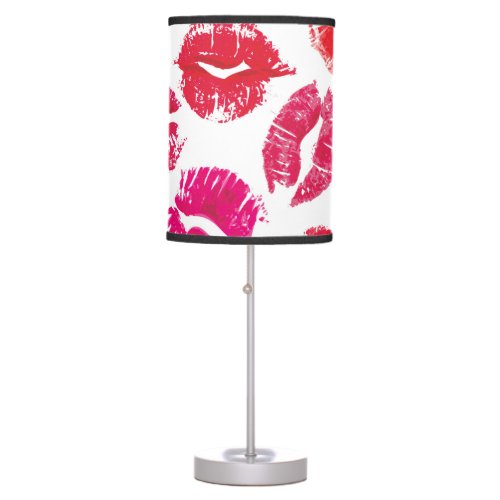 Lipstick Kisses Seamless Pattern Table Lamp