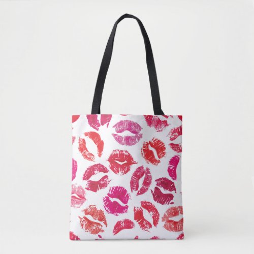 Lipstick Kisses Seamless Pattern Tote Bag