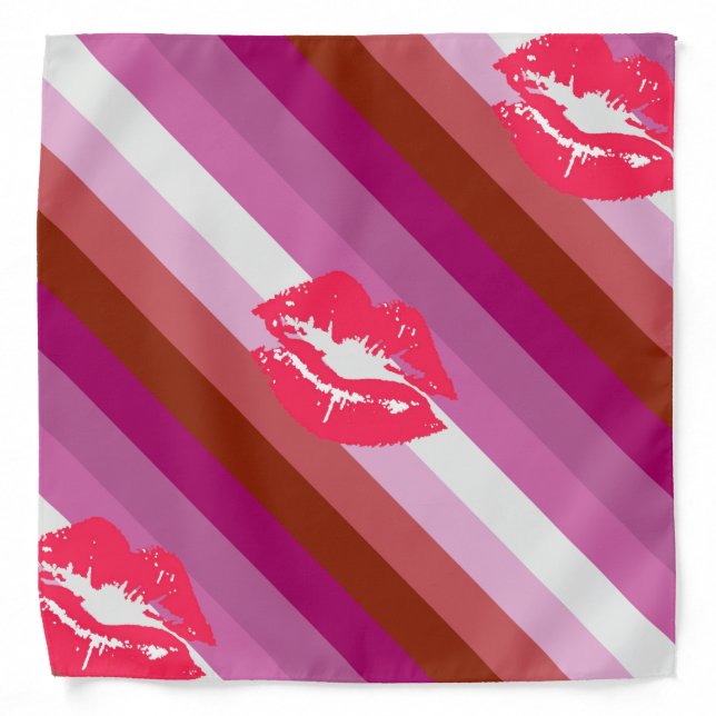 Lipstick Lesbian Flag Bandana (Front)