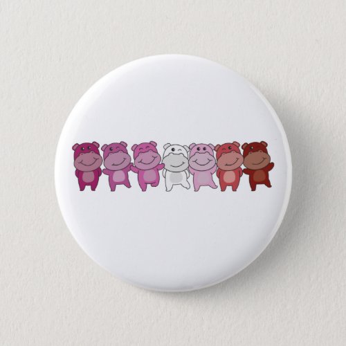 Lipstick Lesbian Flag Pride Lgbtq Cute Hippo Butto Button