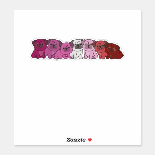 Lipstick Lesbian Flag Pug Pride Lgbtq Cute Dogs Sticker