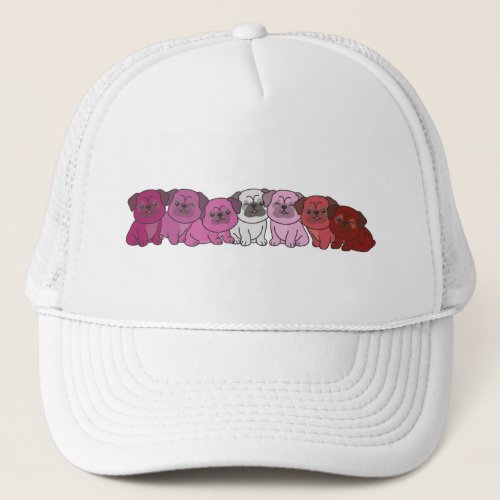 Lipstick Lesbian Flag Pug Pride Lgbtq Cute Dogs Tr Trucker Hat