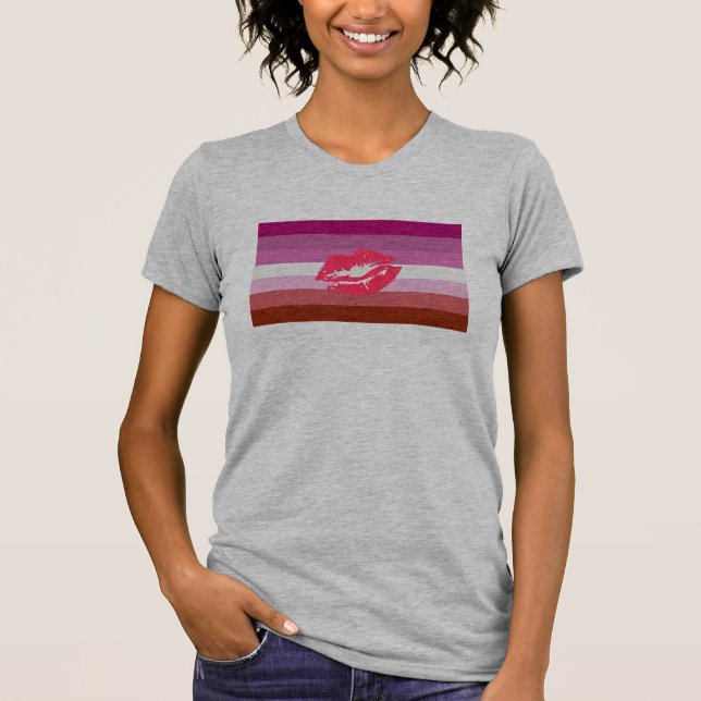 Lipstick Lesbian Flag T-Shirt (Front)