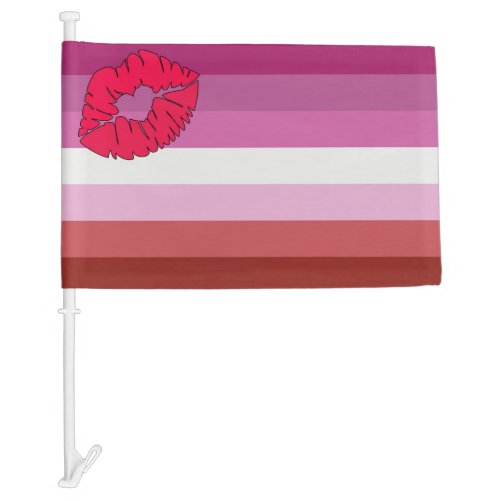 Lipstick Lesbian Pride Car Flag