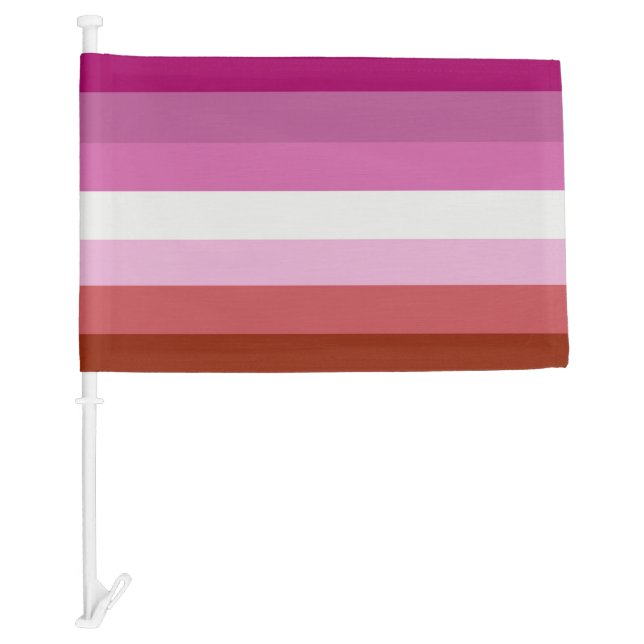 Lipstick Lesbian Pride Colors - Car Flag (Front)