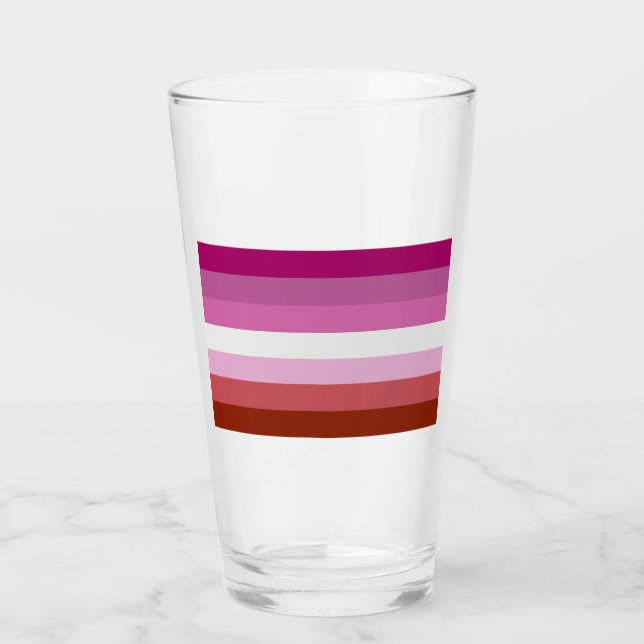 Lipstick Lesbian Pride Colors - Glass (Front)