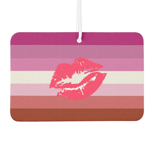Lipstick Lesbian Pride Flag Air Freshener (Front)
