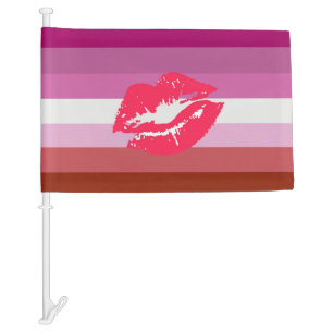 Lipstick Lesbian Pride Flag and Lips