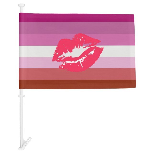 Lipstick Lesbian Pride Flag and Lips (Front)