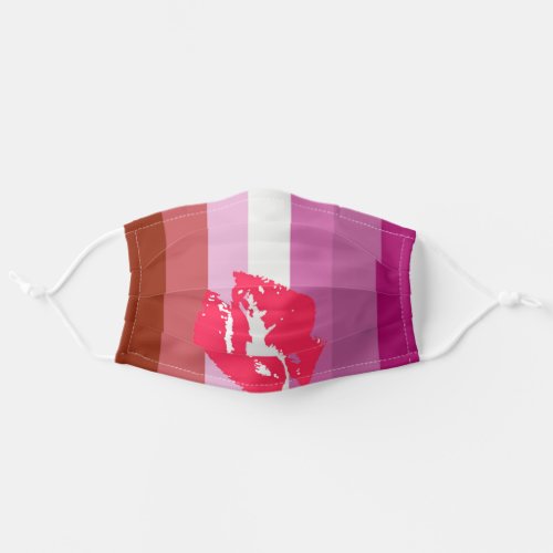 Lipstick Lesbian Pride Flag and Lips Adult Cloth Face Mask
