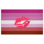 Lipstick Lesbian Pride Flag and Lips Fabric