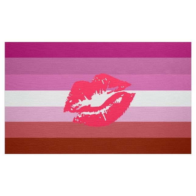 Lipstick Lesbian Pride Flag and Lips Fabric (Yard)