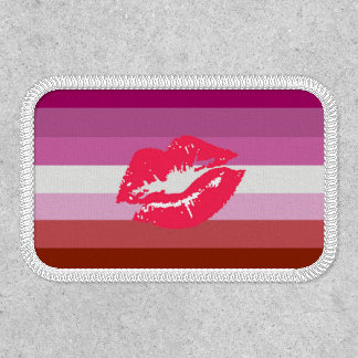 Lipstick Lesbian Pride Flag and Lips Patch