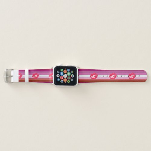 Lipstick Lesbian Pride Flag Apple Watch Band