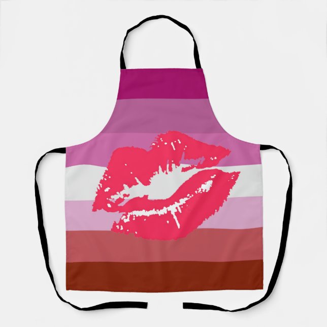 Lipstick Lesbian Pride Flag Apron (Front)