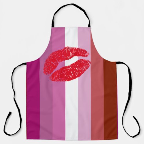 Lipstick Lesbian Pride Flag Apron