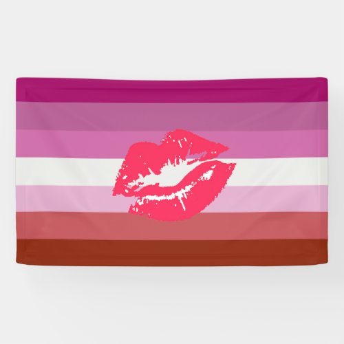 Lipstick Lesbian Pride Flag Banner