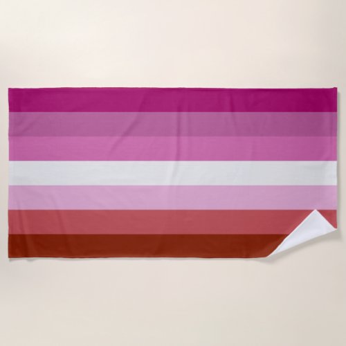 Lipstick Lesbian Pride flag Beach Towel